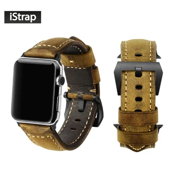 

iStrap High Quality Vintage Brown Strap for Apple watch 42mm Replacement Bracelet Spring Bar Adapter Link Watch Band For iWatch