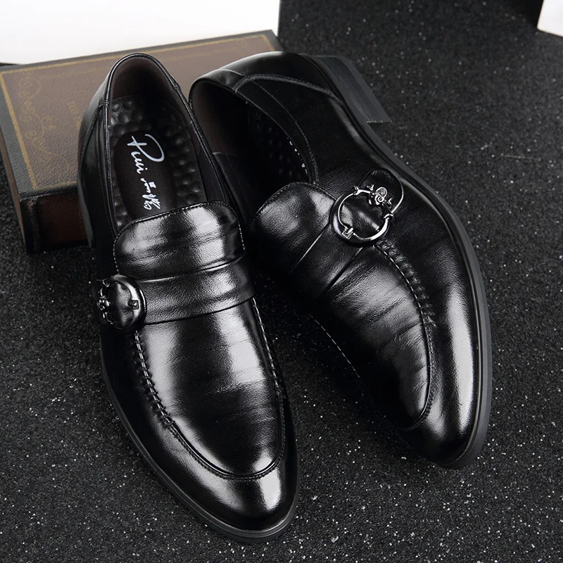 MYCOLEN Men Loafers Pointed Toe Dress Shoes Luxury Designer Leather Slip-On Shoes Men Formal Wedding Shoes Mannen Schoenen