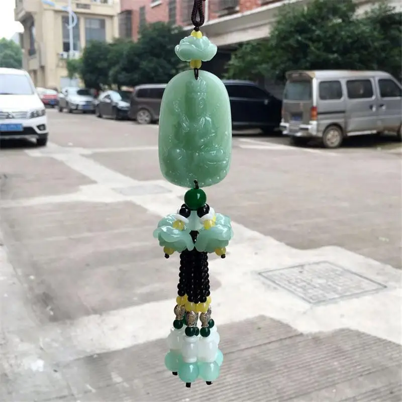 Автомобильная подвеска нефрит Храбрые войска Gourd колено Те Гуань Инь(железная Гуаньинь) Майтрея авто Интерьер Зеркало заднего вида висит украшение аксессуары - Название цвета: Style-04