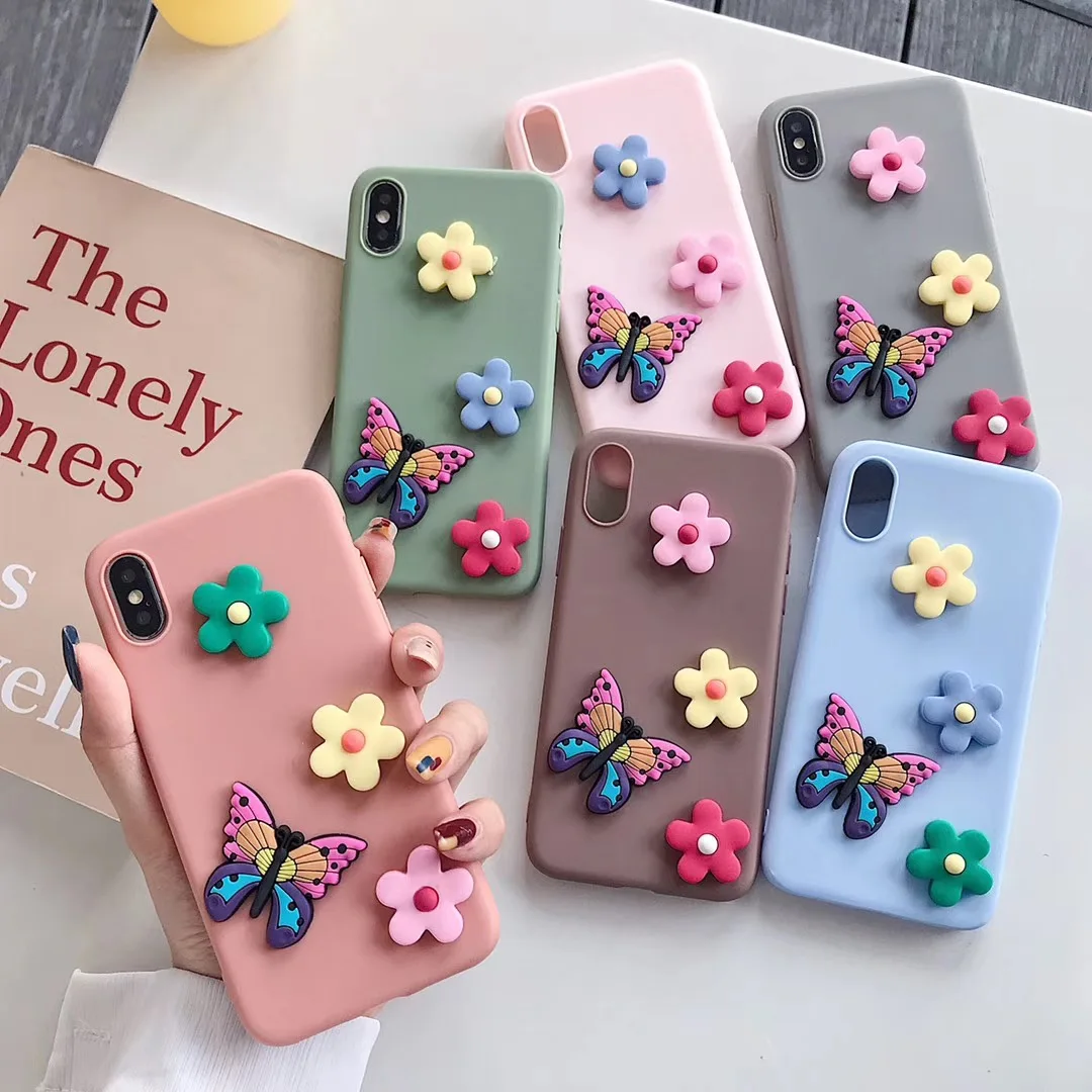 

For Huawei P9 P10 20 30 Lite Pro Y5 Y6 Y7 Y9 Mate 10 20 Lite Pro P Smart Honor 10 9 8x 8c Butterfly Flower Soft TPU Case