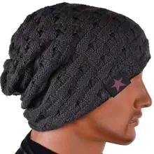 Новая модная мужская вязаная шапка двусторонняя мешковатая шапка с черепом Толстая зимняя шапка лучшая из США