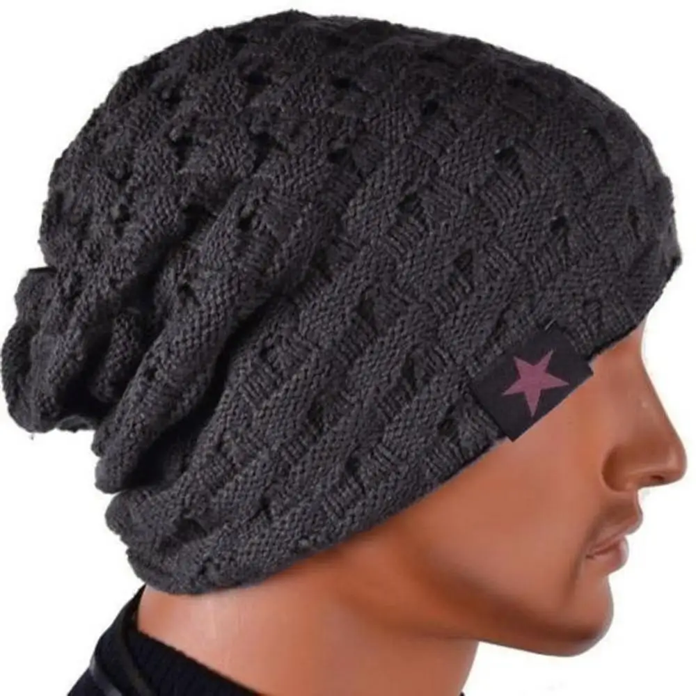 

2019 New Fashion Men Knit Beanie Reversible Baggy Cap Skull Chunky Winter Hat Best Sale Ship From US