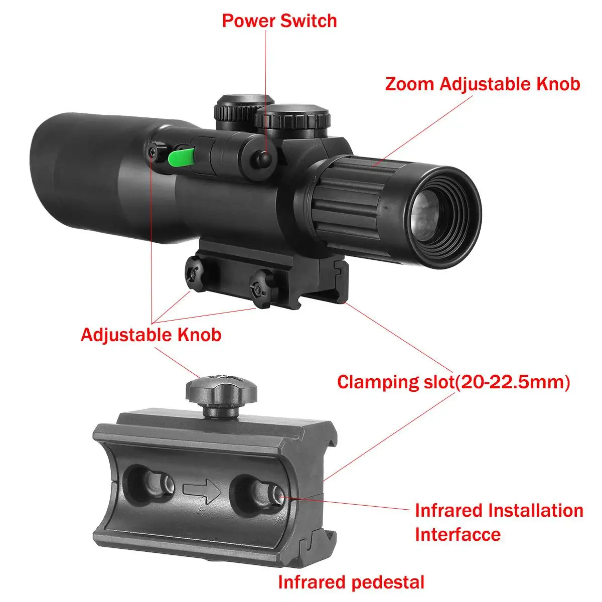 16X Red Dot Sight Тактический Лупа область основной Охота для гель мяч 8X прицел