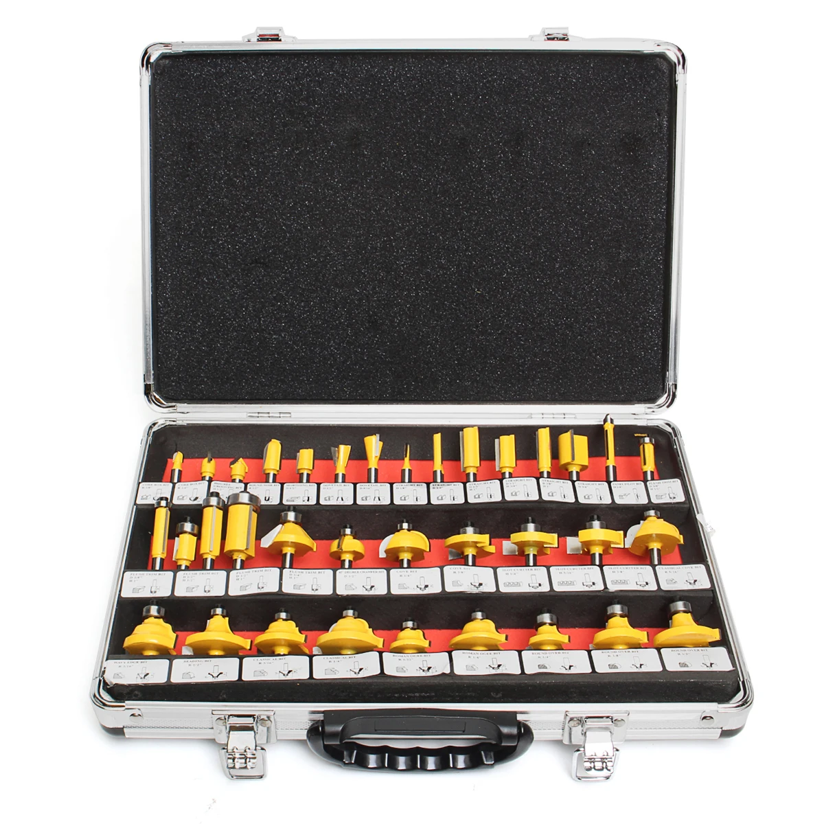 

35pcs 1/4 Inch Router Bits Set Shank Tungsten Carbide Tip Router Bit Cutter Set With Aluminium Case For Wood Woodworking Tool