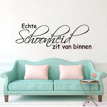 

Muursticker Echte Schoonheid Zit Van Binnen Vinyl Wall Art Decals Wallpaper for Living Room Home Decor Poster Decoration