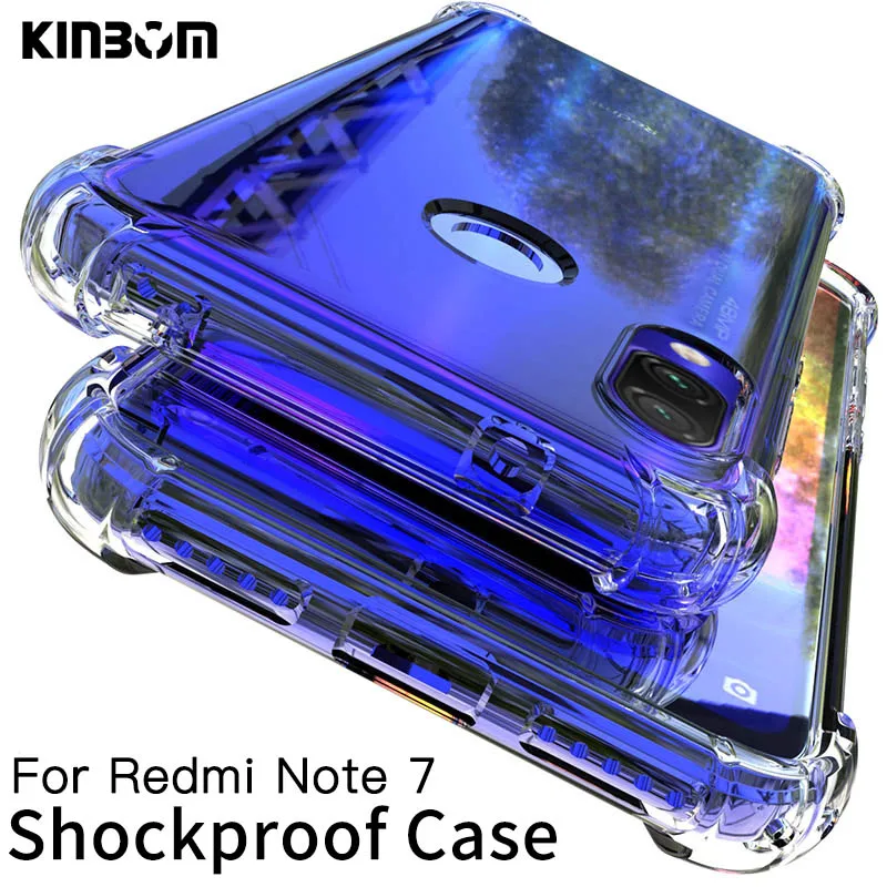 

KINBOM Transparent case for xiaomi Redmi note 7 6 4 4X airbag protection case for Redmi 5 6 7 6 pro 5 plus 6a a2 lite Soft Cover