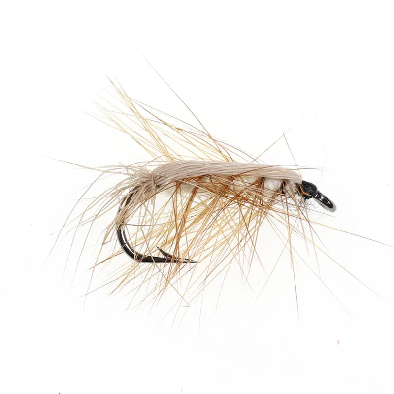 Isca de Pesca 10 Pcs #6 Inseto Isca Truta Moscas Caddis Ninfa Mosca Farpado Anzol Anzol Verme Lanoso Marrom Cabelo Veados Truta Besouro Voar 11 Esporte e Lazer