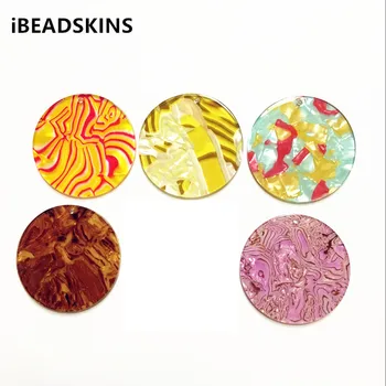 

New arrival! 40mm 50pcs/lot coin-shape acetic acid charms for/Earring Findings Jewelry making(As shown)