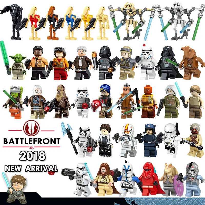 

Single Battle Droid Royal Guard Obi-Wan Luke Skywalker Darth Vader Brick Building Blocks Toys Kids