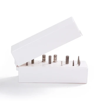 

30 Hole White Nail Drill Bit Holder Ceramics Drill Stand Displayer Container Storage Box Nail Art Drill Accessory CH624