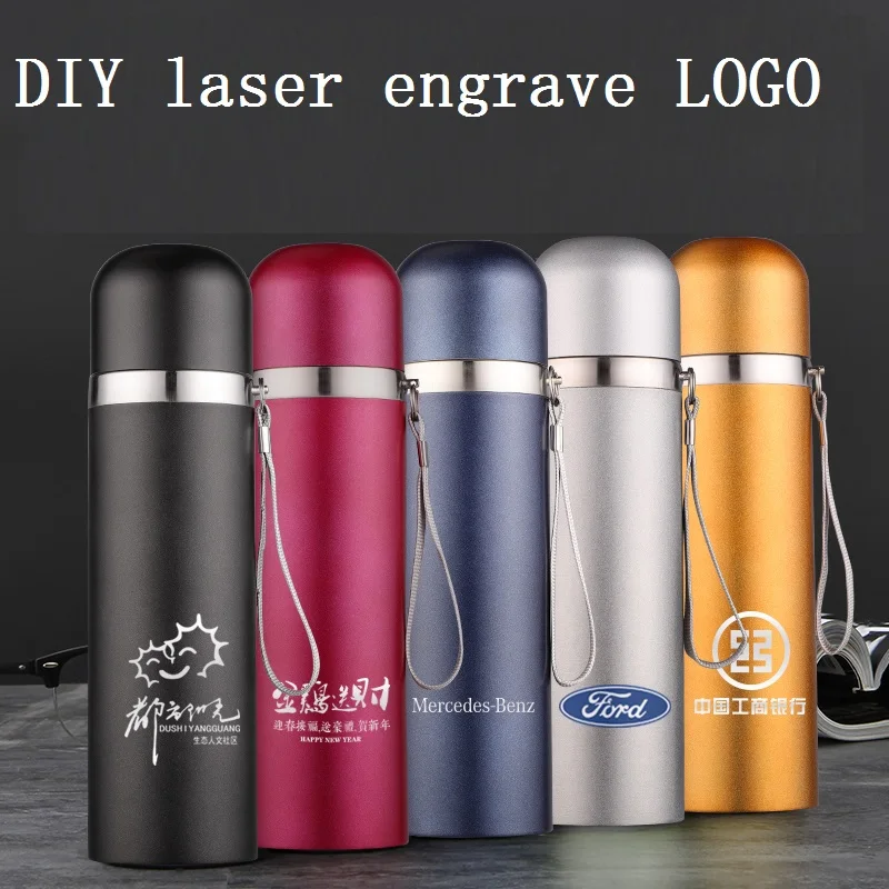 500 MLThermos с ручкой может DIY Настроить лазерной grave деревяный гребень для волос