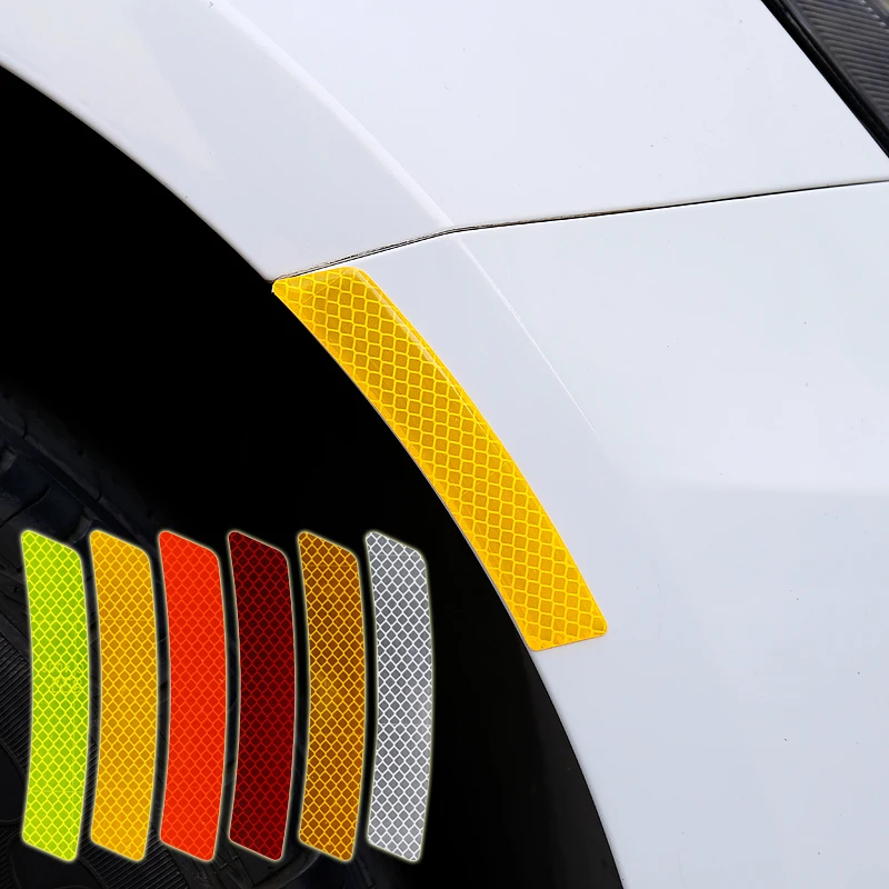 Car Styling Car Reflective Strip Sticker Warning Wheel Rim Eyebrow
