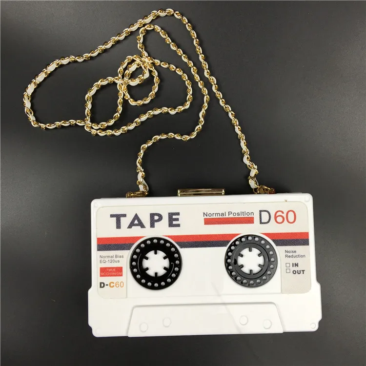 Audiotape вечерняя сумка, дизайнерская, персонализированная, прозрачная, на лентах, кассет, дневной клатч, сумка-мессенджер, дамская сумочка, вечерние сумочки