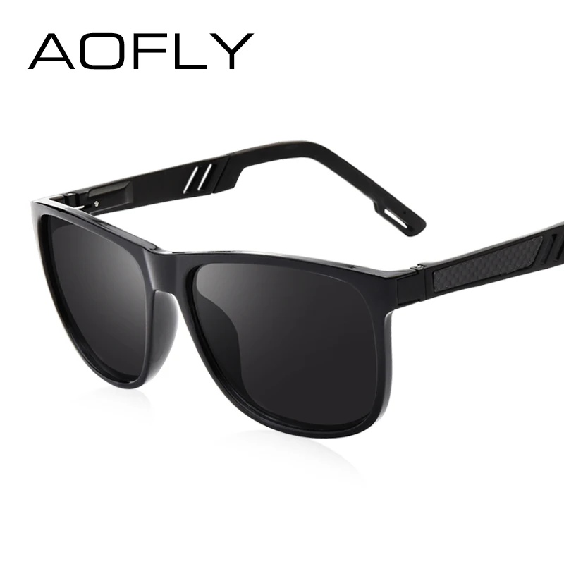 Beste Aofly Brand Design Klassieke Gepolariseerde Zonnebril Mannen Vintage Polaroid Hd Lens Zonnebril Mannelijke Vierkante Driving Goggles UV400