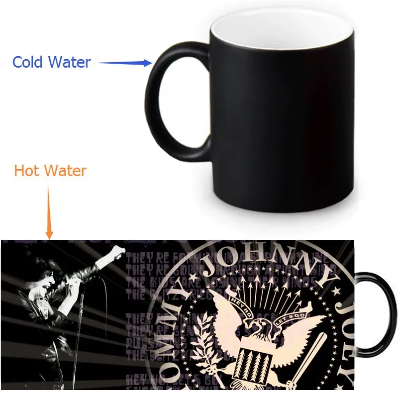 

Ramones Mug 350ml/12oz Morphing Coffee Mugs Heat Sensitive Morph Mug Color Transforming Milk Tea Porcelain Cups