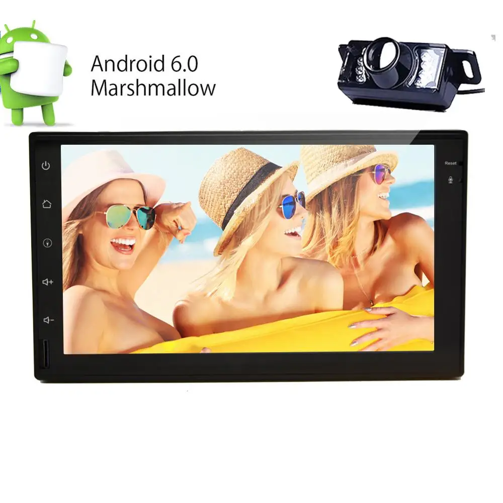 Excellent HD 7" Android 6.0 two din Car Radio Double two 2 Din Stereo in Dash Capacitive creen Quad-Core GPS Sat Navi Support Wifi/SD/USB 2