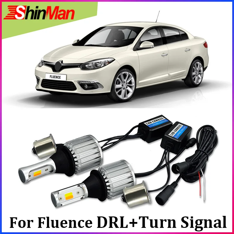 

ShinMan High quality Car COB LED DRL LED Day Light+ turn signals Light For Renault Fluence 2010-2016 Accessories