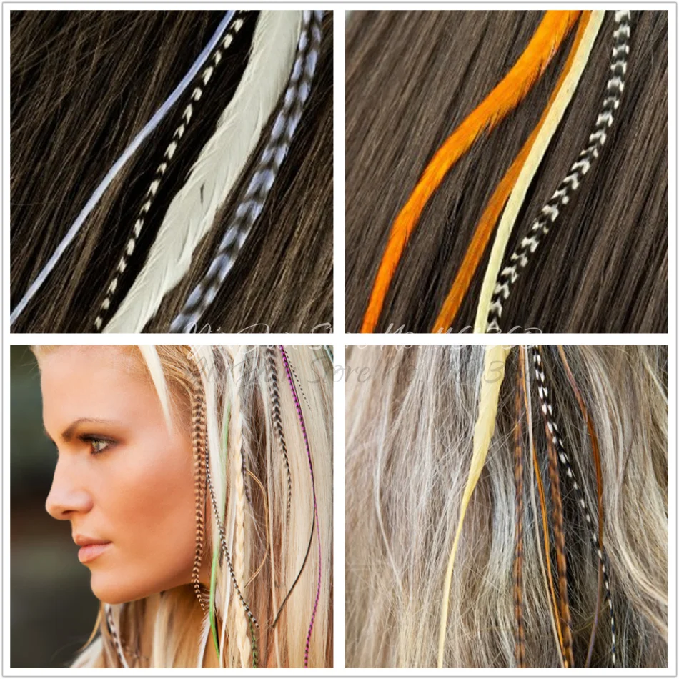 Bulk Pack 1000pcs 6 12 Inches Grizzly Rooster Feather Hair