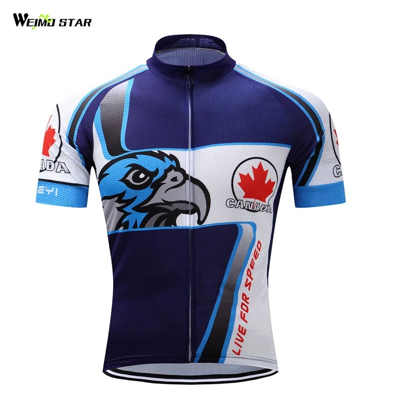 Eagle's eyes Blue Men Cycling Jersey Tops Maillot Tee CANADA Mtb