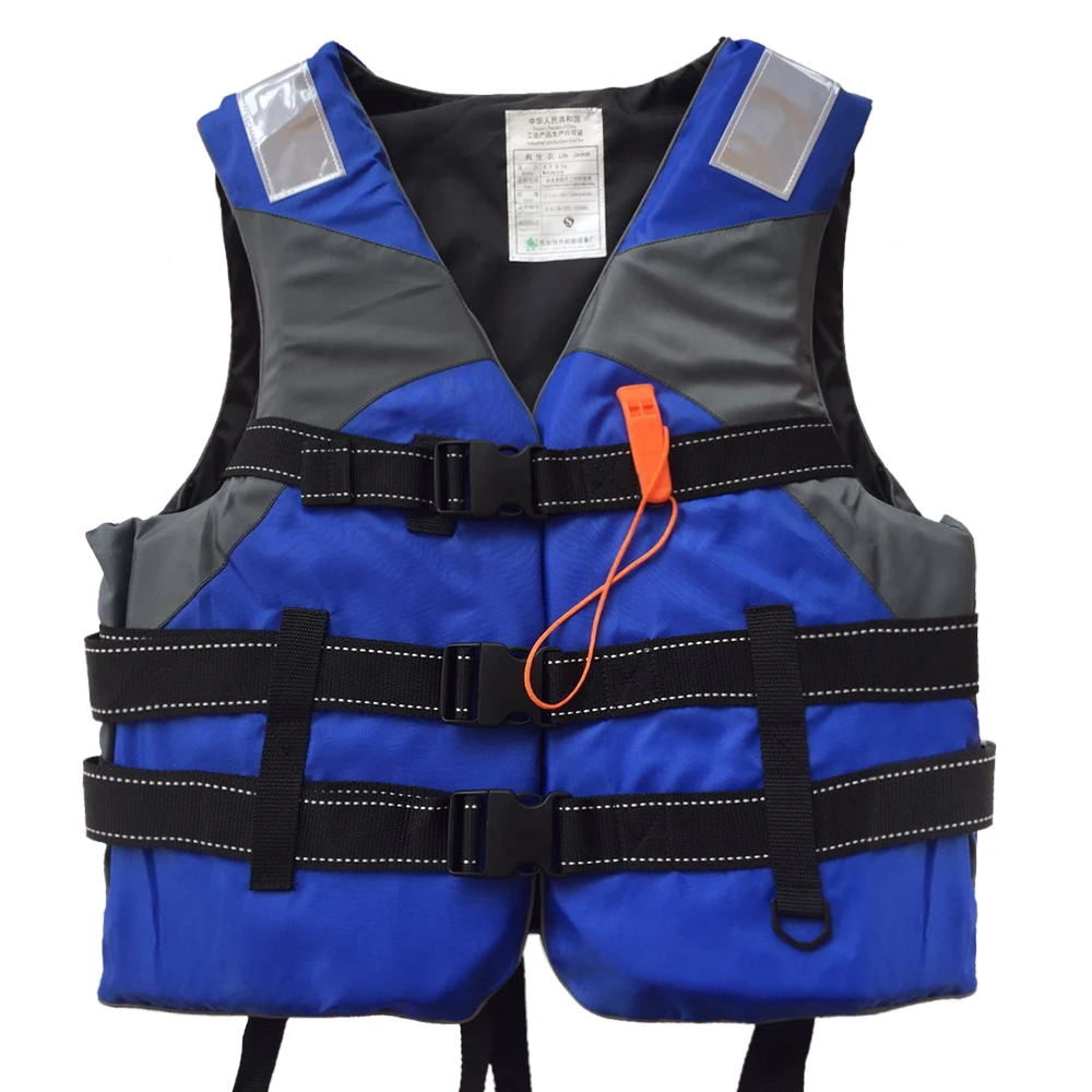 Water Sports Life Jacket Flotation Device Life Vest with High Visibility Reflective Threading Panels Kayaking Fishing Drifting - Цвет: Синий