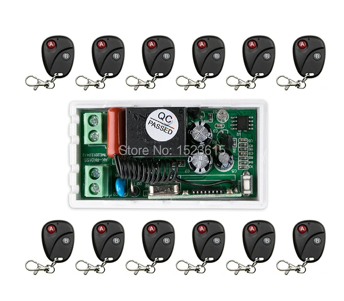 

most simple wiring AC220V 1CH RF Wireless Remote Control Switch System Transmitter with Two-button Receiver Smart Home Switch