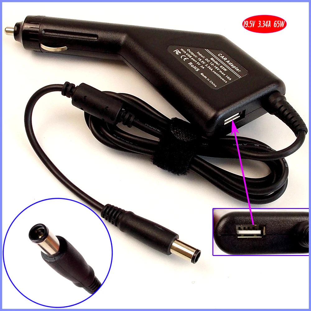 19 5v 3 34a 65w Laptop Car Dc Adapter Charger Usb 5v 2a For Dell Latitude D400 D410 D4 D430 D500 D505 D510 D5 D430 Memory D430 Batteryd430 Aliexpress