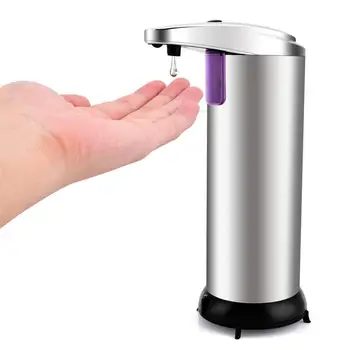 

280ml Automatic Sensor Soap Dispenser Base Wall Mounted Stainless Steel Touch-free Sanitizer Dispenser For Kitchen Bathroom