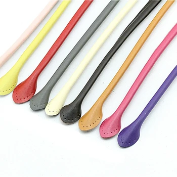 

FASHIONS KZ 1 Pair 40cm Bag Strap Genuine Split Leather Bag Handle Rope Bags for DIY Handbag Accessories Round Ears KZ0003