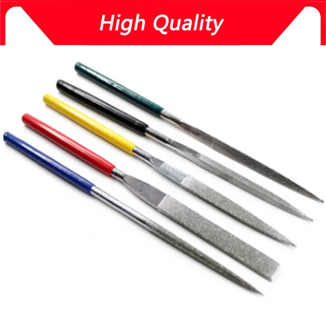 High quality 5PCS Fixmee 5 * 180 mm 10 in 1 DIY Diamond Flat Angled Needle File Non-slip PVC Set Carving Tool Kit NEW