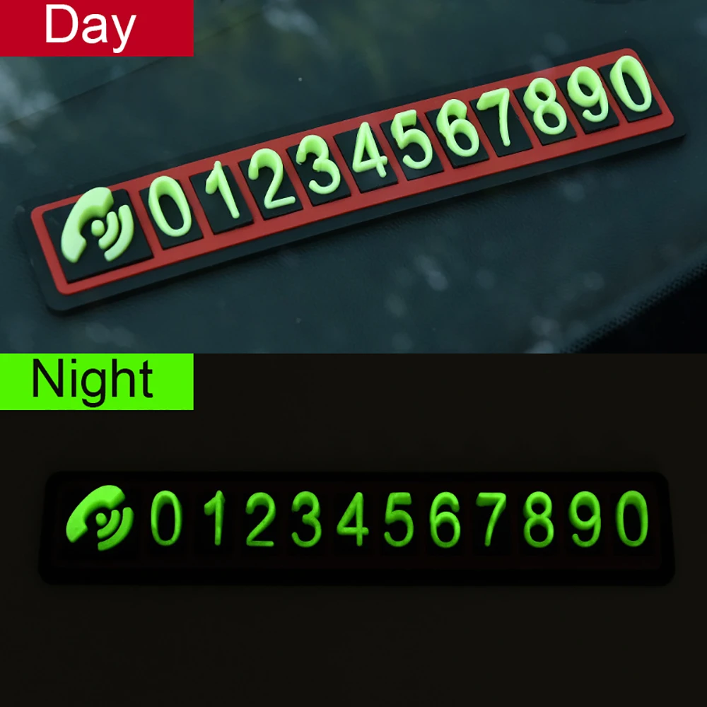Автомобильная Временная парковочная карточка, светящаяся номерная табличка для мобильного телефона, авто наклейка, автомобильный стоп, парковочный знак, уведомление, номер, аксессуары