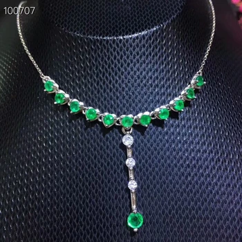 

KJJEAXCMY boutique jewels 925 pure silver inlaid natural emerald necklace Necklace support test