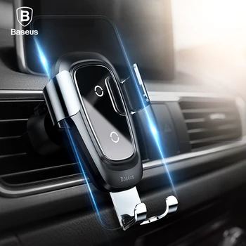 

Baseus Qi Wireless Charger Car Holder for iPhone X 8 Samsung S9 Plus Mobile Phone Holder Stand Air Vent Mount Car Phone Holder