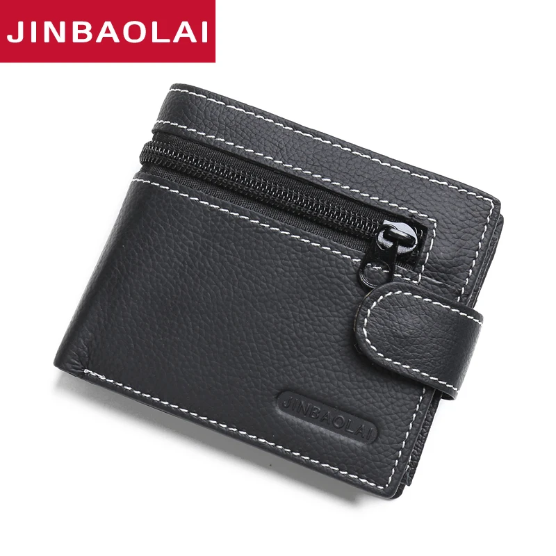 

New Wallet Brand Short Men Wallets Genuine Leather Male Purse Card Holder Wallet Fashion Man Zipper Wallet Men Coin Bag Carteira