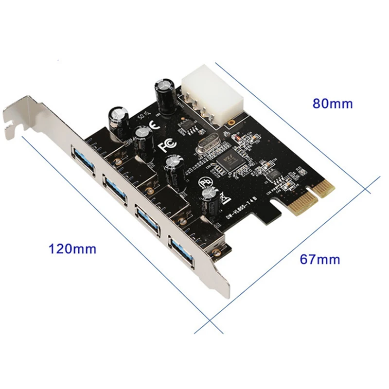 USB 3,0 PCI express карта расширения 4 порта USB 3,0 PCI-e PCIe адаптер USB3.0 5 Гбит/с скорость для рабочего стола win 10 с оригинальной коробкой