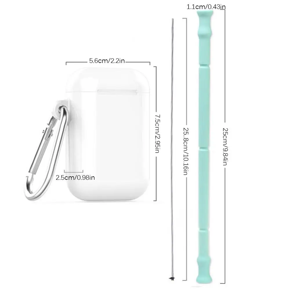 Портативный дорожный Силиконовый складной соломинки многократного использования складной питьевой соломинки набор трубок с Чехол и щетка для чистки для детей и взрослых