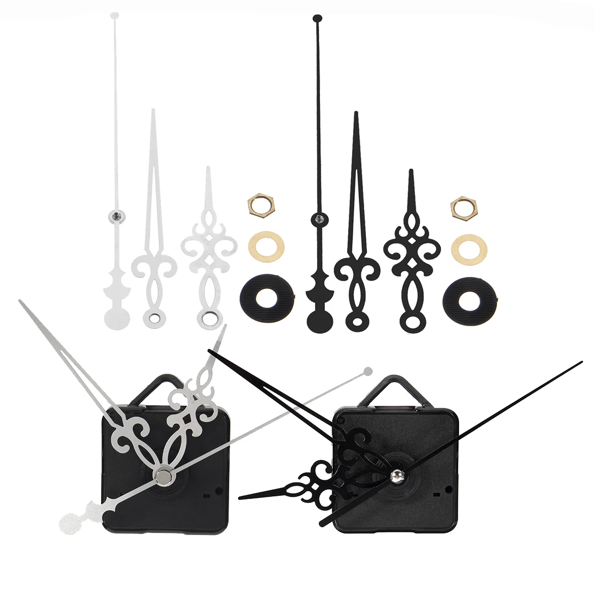 

Silent Wall Clock Quartz Movement Mechanism Wall Clock Quartz Clock Hour/Minute Hand Clock Movement Black Sliver