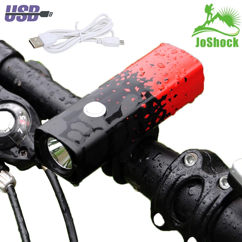 

JoShock 15000LM T6 LED Waterproof Bicycle Light Bike Front Lamp Outdoor 5 modes Headlight USB Rechargeable with Taillight
