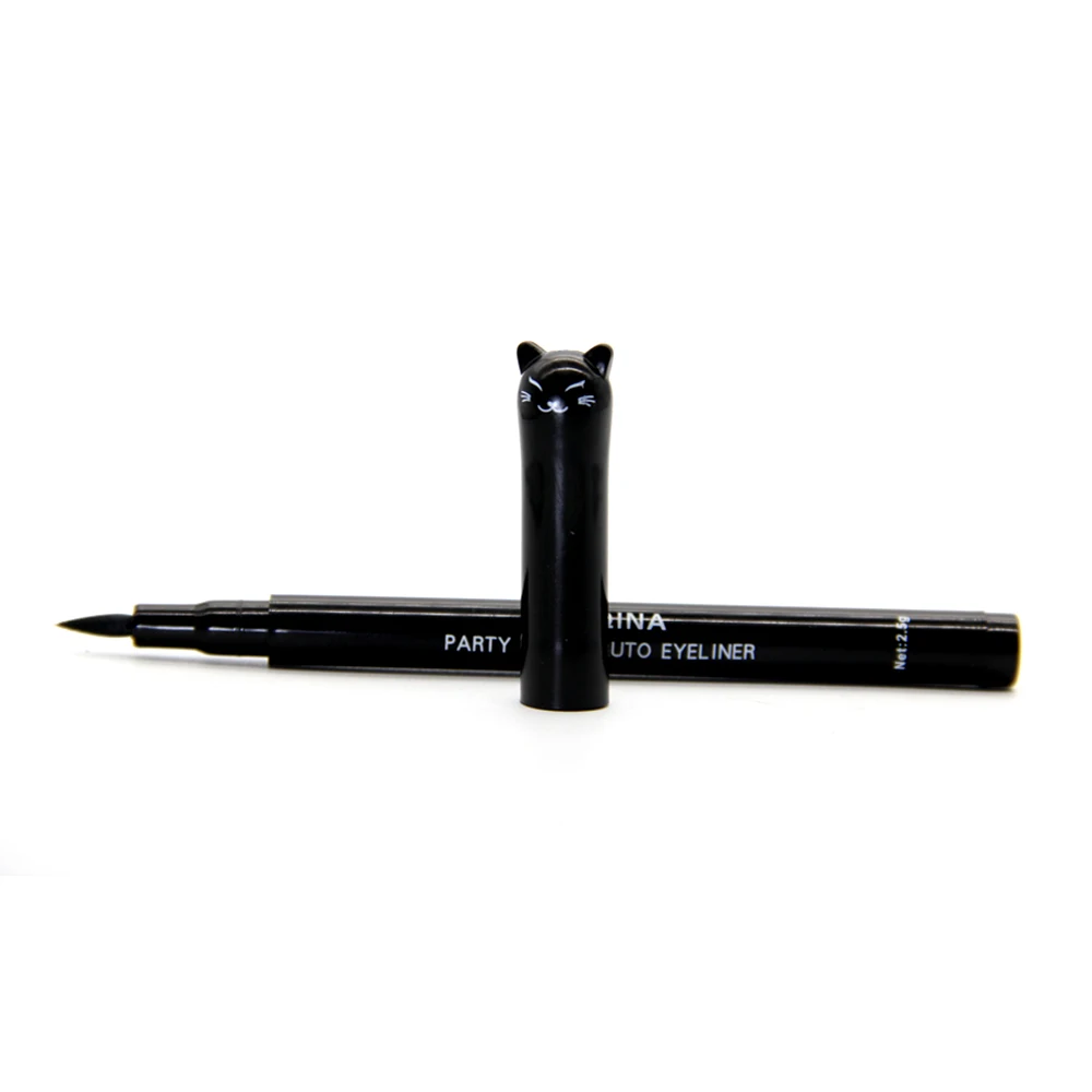 Cat Eyes Makeup Black Eyeliner Pen Waterproof Make up Liquid Eye Liner Pencil Fast-dry Cosmetic Tool Eyelid Enhancer Liner Brush