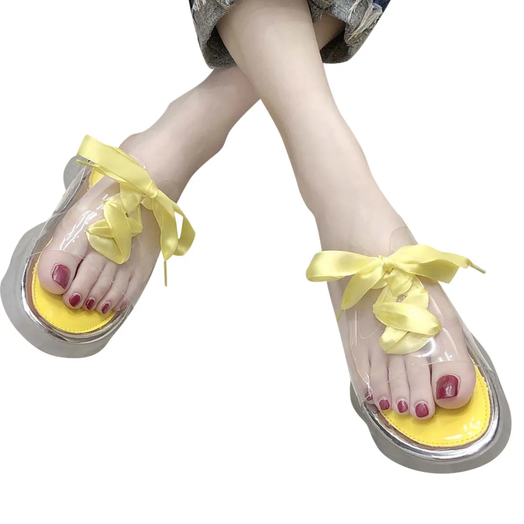 Женские модные тапочки из ПВХ с прозрачной лентой однотонные шлепанцы chaussures femme
