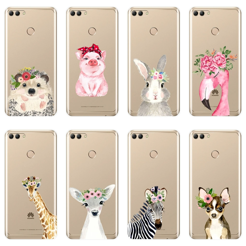 Для huawei Y5 Y6 Y7 Prime 2018 Y9 2019 чехол из мягкого силикона с рисунком Фламинго Свинья