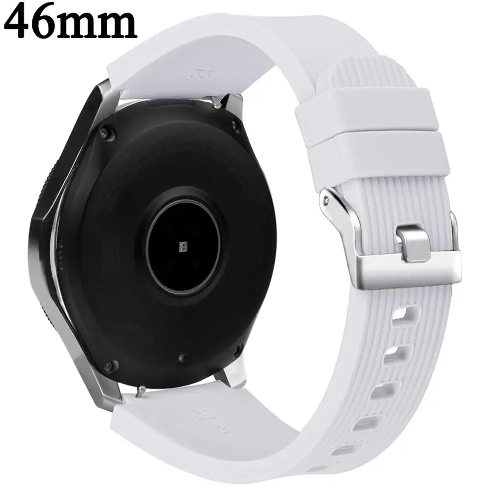 Силиконовый ремешок для часов samsung Galaxy watch 46 мм 42 мм ремешок Активный браслет correa 20 мм 22 мм ремешок аксессуары для умных часов - Цвет ремешка: 46mm white