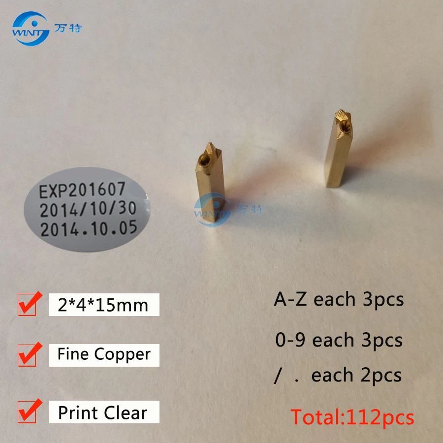 

2*4*15,English letter/alphabet/font for HP-241B/DY-8 date coding machine,