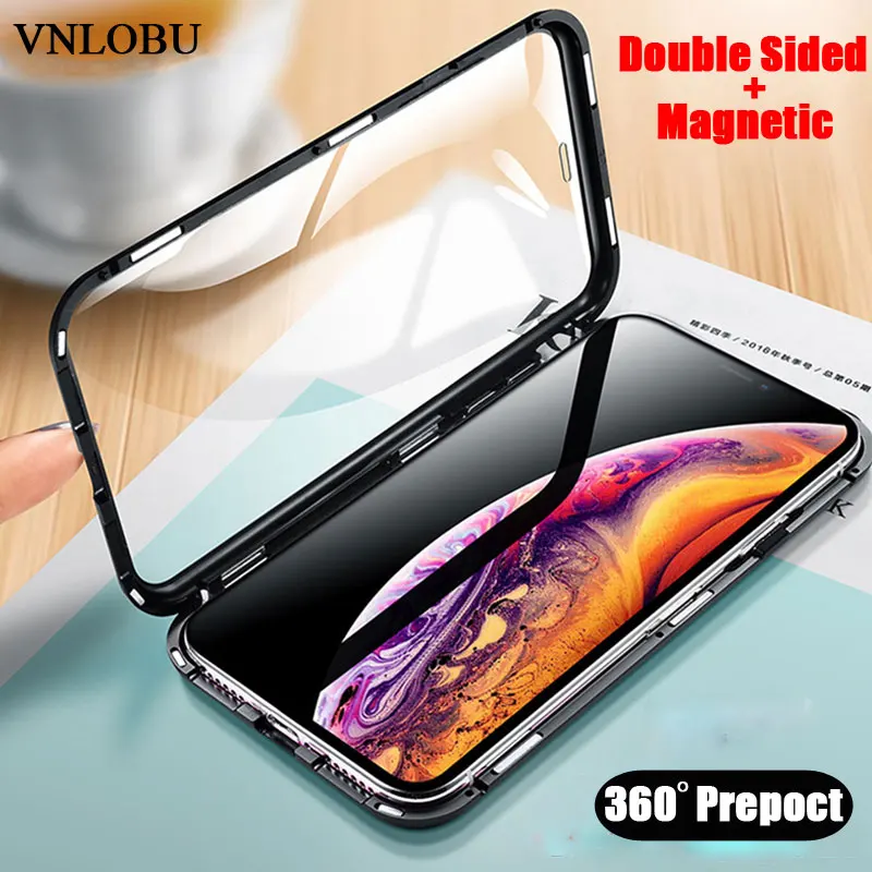 360-full-Magnetic-Adsorption-Double-Sided-Glass-Case-For-iphone-XS-Max-8-7-Plus-X