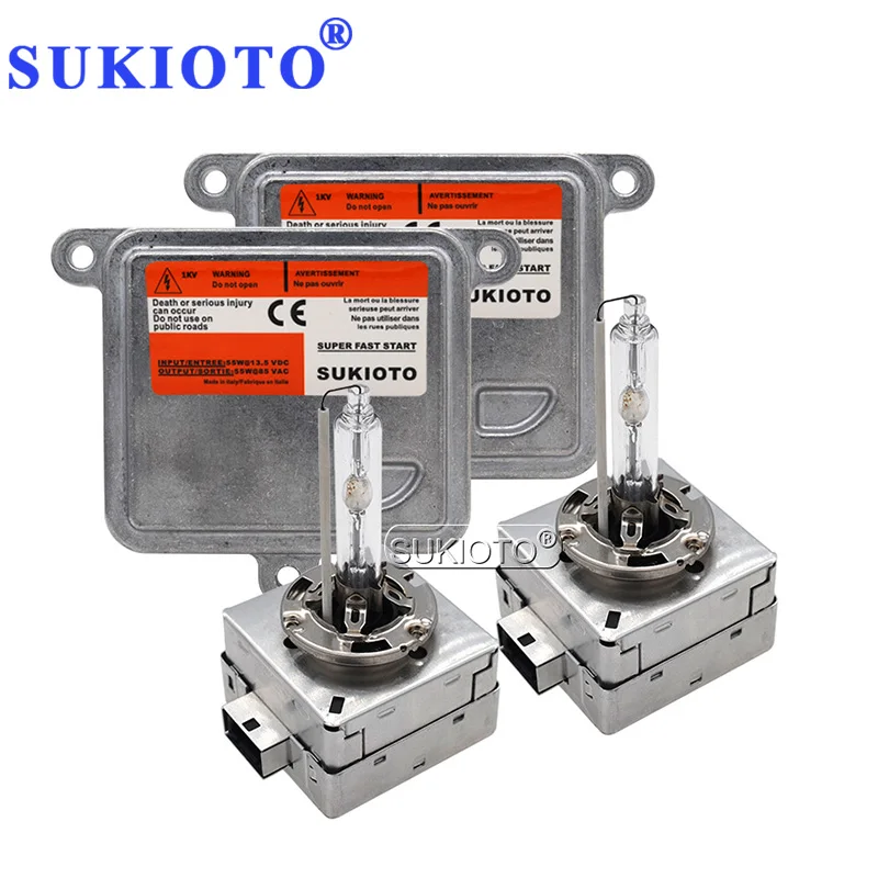 SUKIOTO Car Light Xenon D1S 55W HID Headlight Kit Xenon D3S D1S Ballast Kit 5000K 6000K D1S 4300K 8000K D3S 55W Car Headlamp Kit (1)