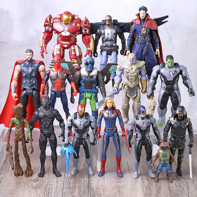 

Avengers Endgame Iron Man Captain America Thanos Hulk Hulkbuster Spiderman Doctor Strange Thor Falcon Action Figure Toys Set