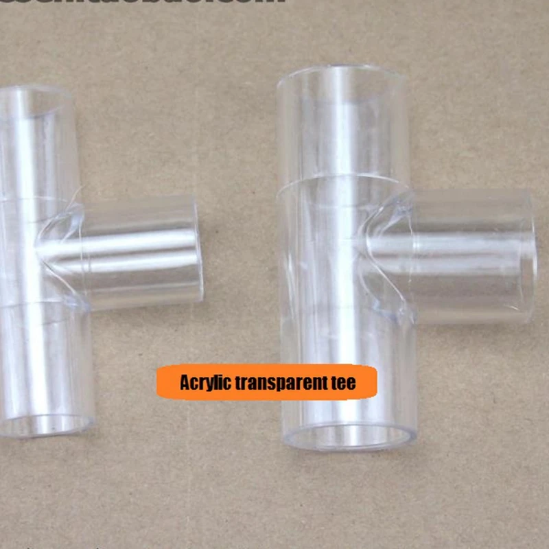 2pcs Inner Dia. 20 25mm Transparent Acrylic Tube Tee Connector Fish
