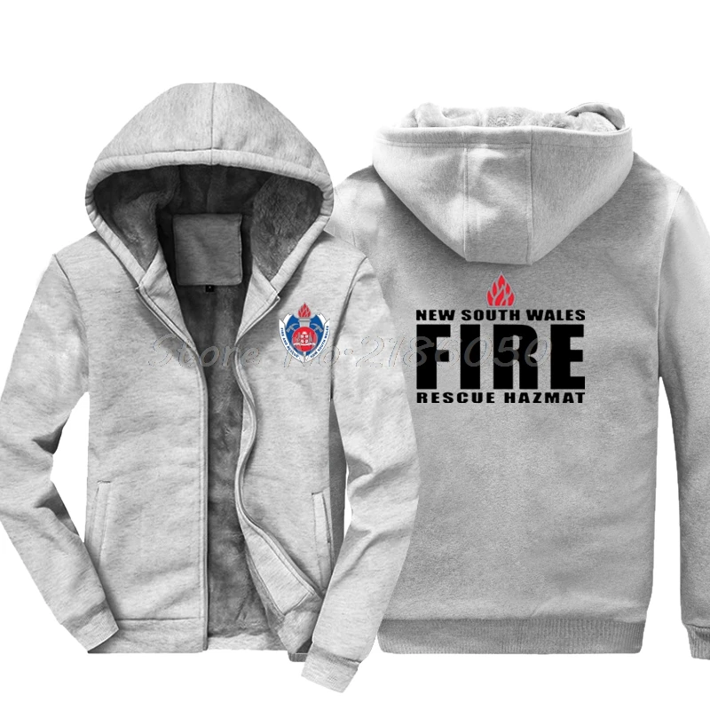 Модные Южный Уэльс пожарно-спасательные опасных логотип Для мужчин Толстовка мужская хлопковая куртка с капюшоном в стиле Харадзюку уличная Фитнес - Цвет: gray