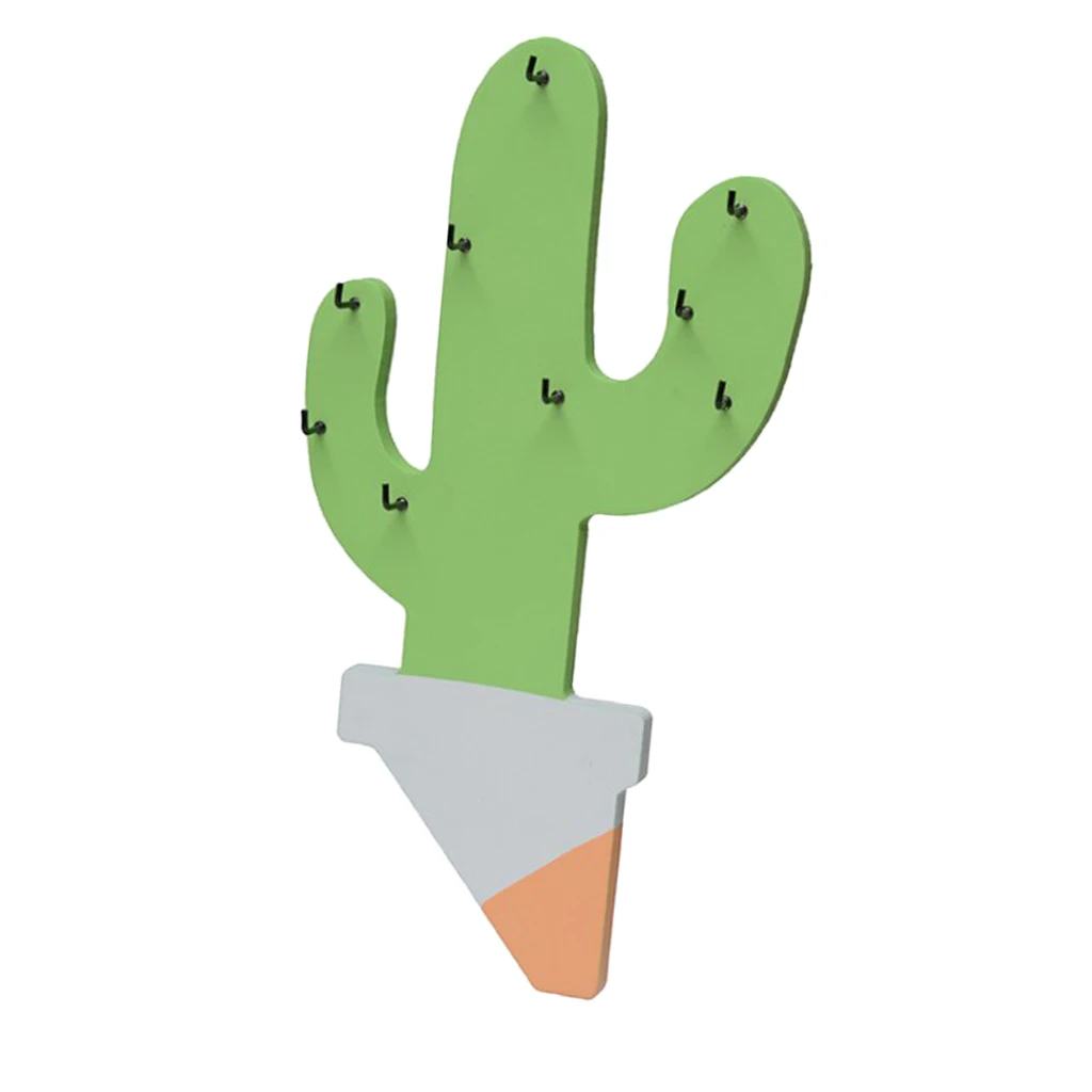 Green Cactus Wall/Door Bath Hook Clothes Coat Bag Towels Hanger Holder Office Hook Hanging Keys