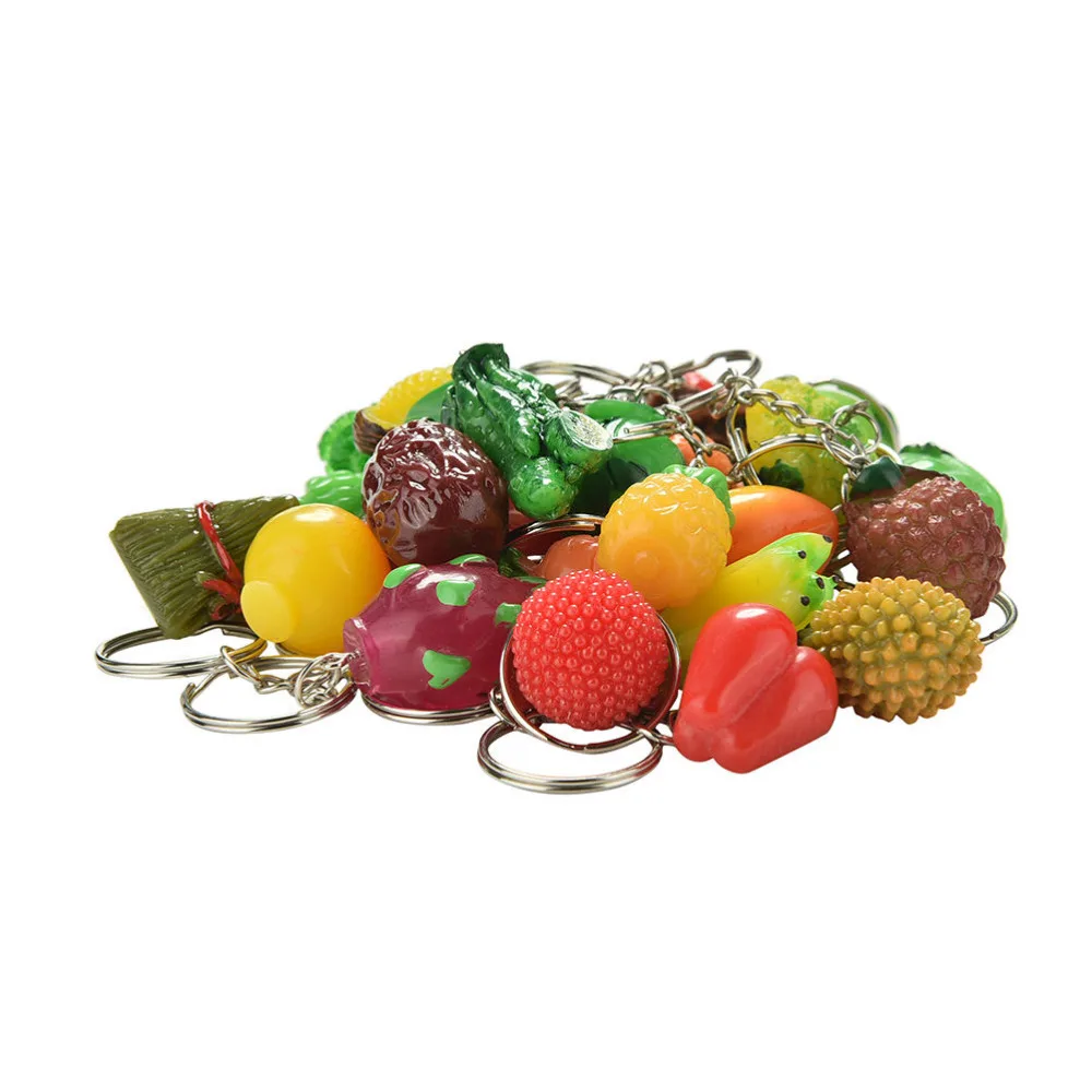 

1Pc Fruit Keychain Vegetables Key Chain Apple Banana Keyring Corn Mushrooms Key Ring Food Keychains Gifts For Women Girls