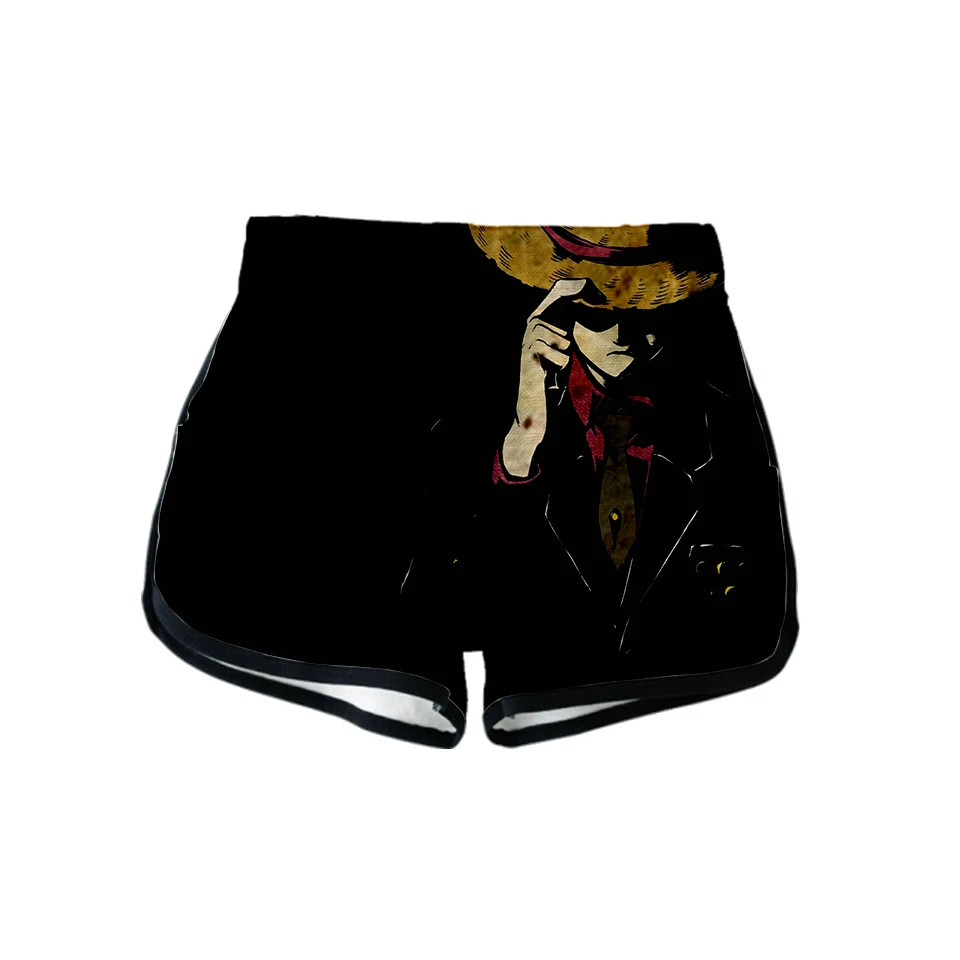 

VAGROVSY Summer Cartoon Anime One Piece 3D Shorts Women Elastic Waist Shortpants Harajuku Hip Hop Shorts Sexy Tracksuit Women